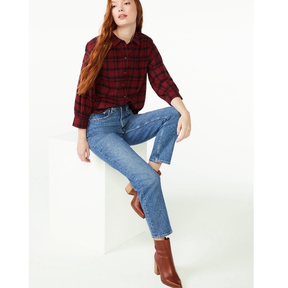 NWT Free assembly woman’s button down top with 3/4 blouson sleeves. - Picture 4 of 5